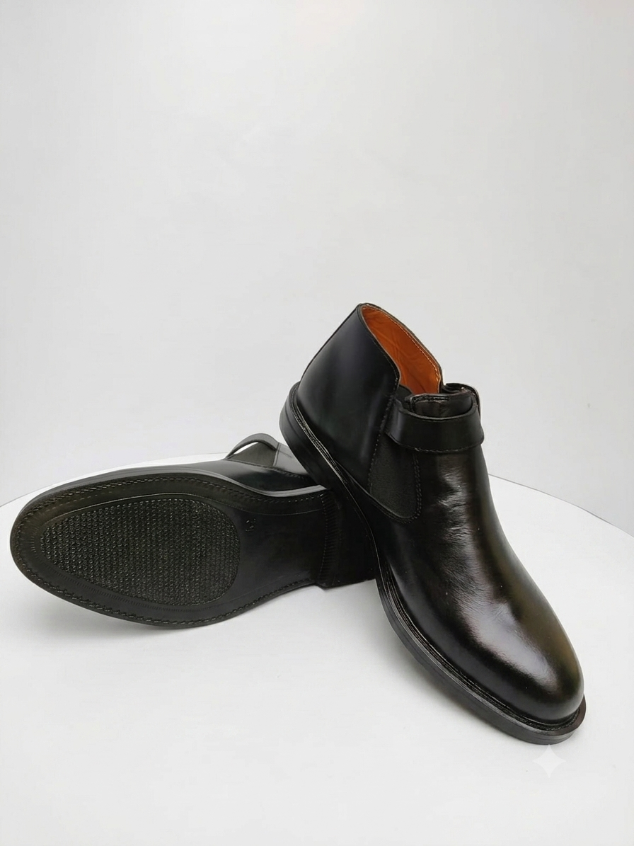 Black Monk Strap Boots